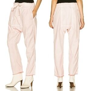 NSF Mayor Pants Womens Small Ballet Pink Drop Crotch Harem Belted Cotton Boho